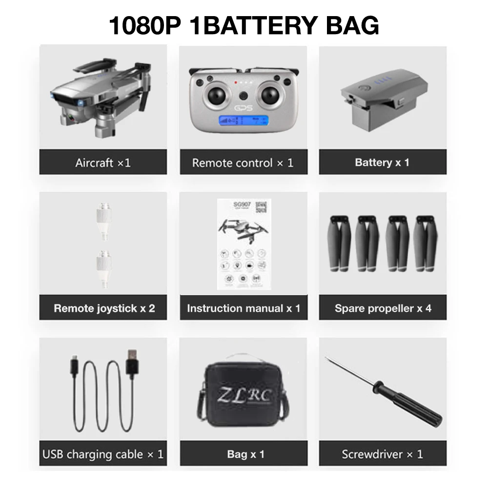 5G GPS 1080P 1B Bag SG907 50X зум Дрон с GPS 4K HD Двойная камера широкоугольная анти-встряхивание 5G wifi FPV RC Квадрокоптер складные Профессиональные с GPS слежения за мной - Цвет: 5G GPS 1080P 1B Bag