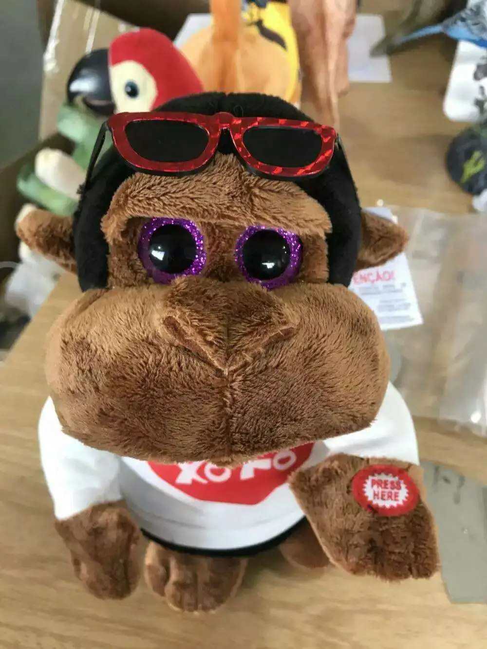 Горячий барабанный орангутанг пение мул плюшевые игрушки электрическая музыка