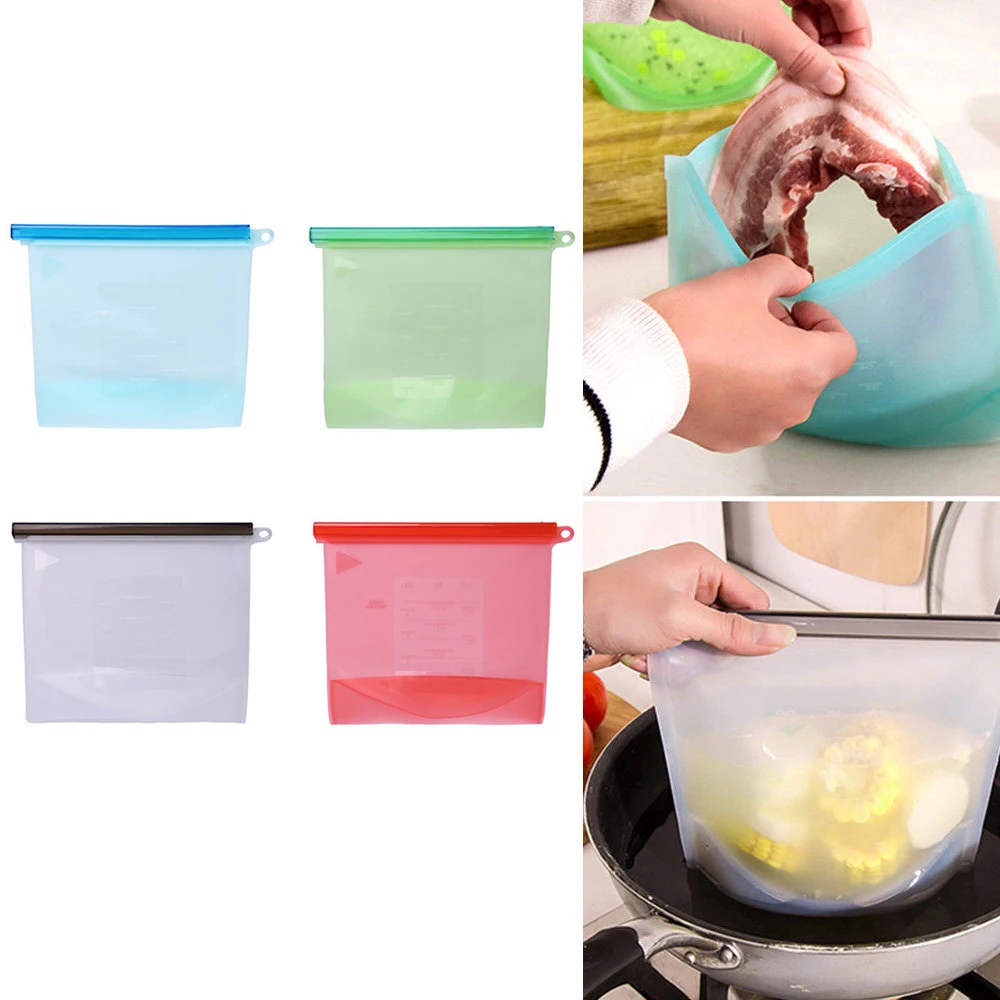 Vacuum Ziplock Packages preservation tray healthy fresh tray storage container kitchen tools 4 pcs 4 pcs(White, red, gree ,blue)
