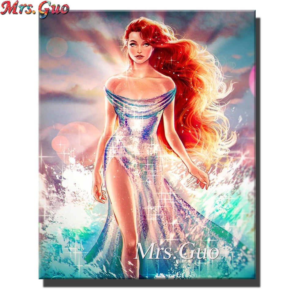 5d Diy Diamond Painting Mermaid Full Square Cartoon Embroidery Cross Stitch Rhinestone | Дом и сад