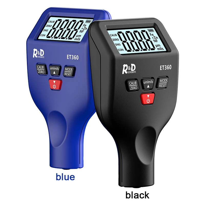 Paint Thickness Gauge R&D ET360 Mini Micron Level Car Paint Coating Thickness Gauge Fe/NFe Fe + Zn Russian Manual