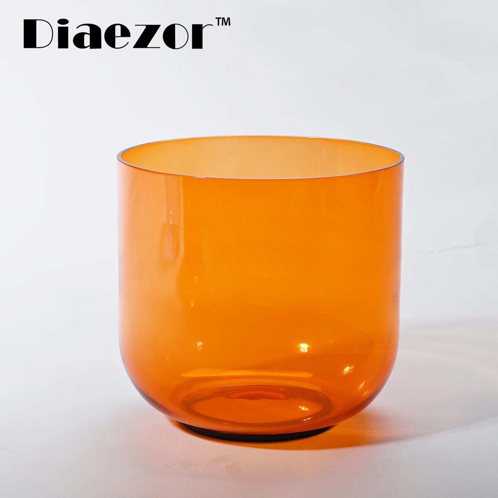 

6 Inch D Orange Color Clear Navel Chakra Crystal Singing Bowl for Meditation /Sound healing