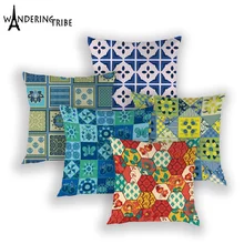 Morocco цветочные чехлы для подушек с геометрическим рисунком, подушки для дивана в джунглях, декоративные наволочки для диванных подушек, наволочки для диванных подушек