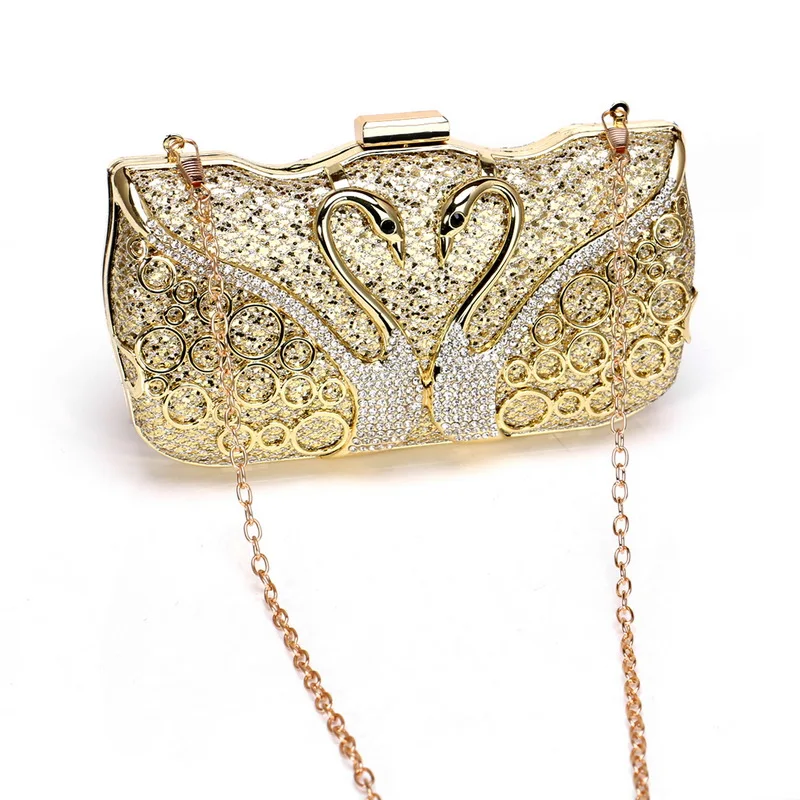Женская вечерняя сумочка с металлическим каркасом, украшенная кристаллами, Модный повседневный клатч, элегантная сумка на плечо, вечерние сумки, Клубные сумки
