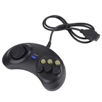 

Classic Retro 6 Buttons Wired Handle Game Controller Gamepad Joystick Joypad For Sega Md2 Pc Mac Mega Drive Gaming Accessories