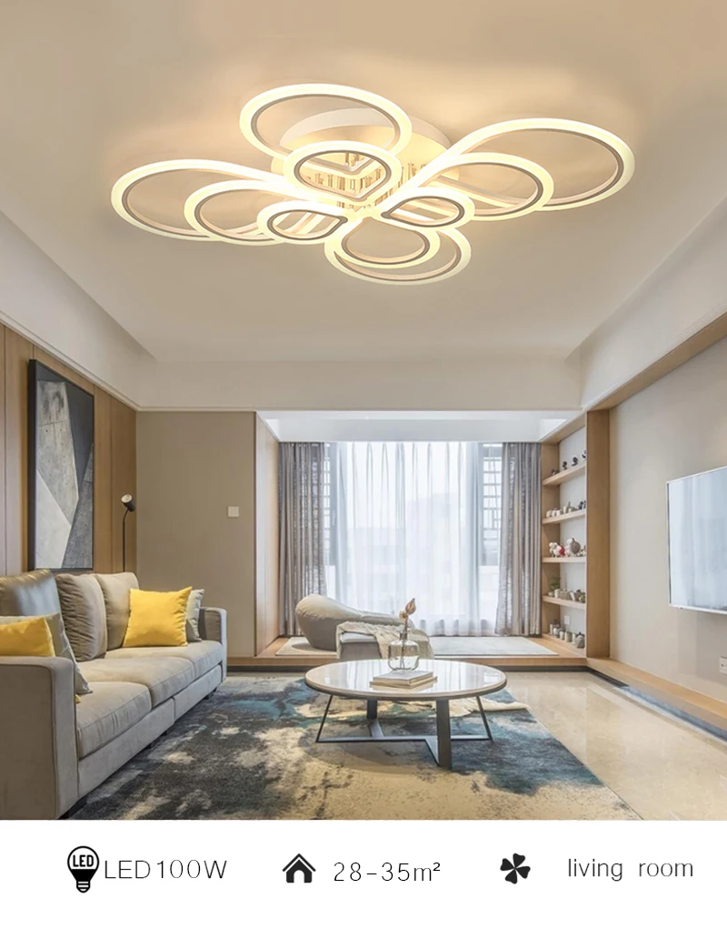 Luzes do Candelabro para Sala de Estar Sala com Controle Moderno Quarto Estudo Remoto Pode Ser Escurecido Lustre Teto Luz Led 6 de estar quarto estudo sala com controle