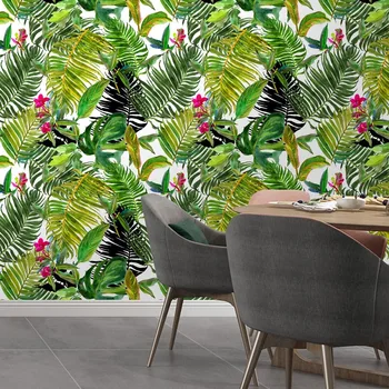 

1pc DIY PVC Wall Sticker Wallpaper Self Adhesive Tropical Palm Leaf Peel and Stick Wallpaper Waterproof House Room Decor