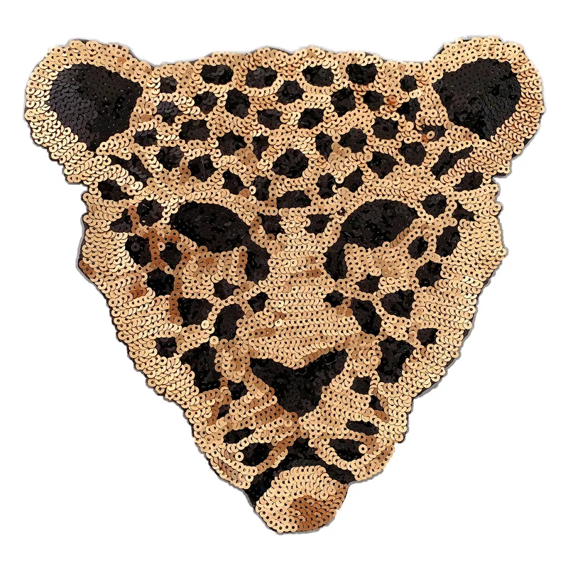 

Sequins Large tiger Badge Embroidery Cloth Patch Sticker Clothing Accessories Bag Decoration Iron on Patches for Clothing