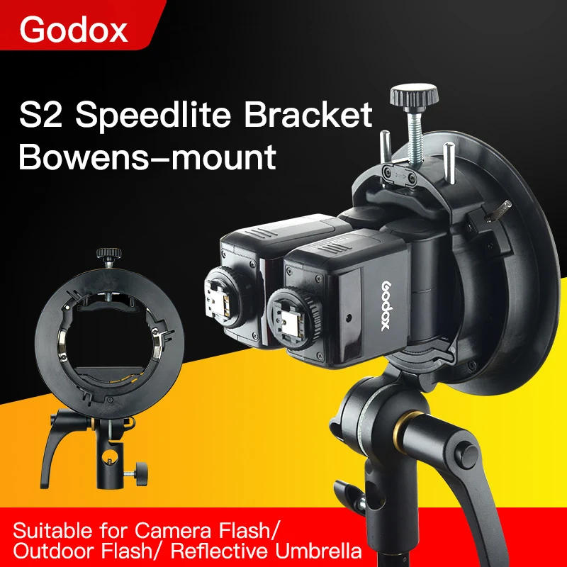 Крепление для вспышки Godox S2 Bowens S образный держатель кронштейн V1 V860II AD200 AD400PRO Speedlite