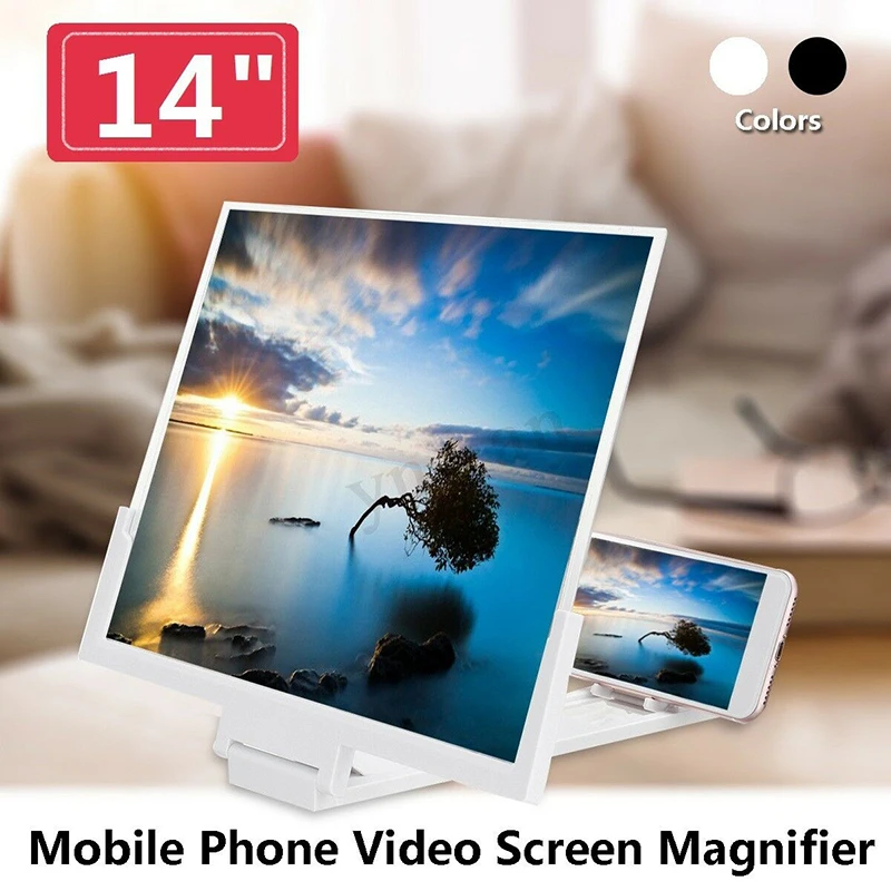 

14" Portable Folding 3D Mobile Cell Phone Video Screen Magnifier Amplifier Stand For Smart Mobile Cell Phone Stand Holder