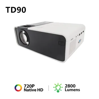 

TD90 HD Mini Projector 720P LED Android WiFi Projector Video Home Cinema HDMI VGA AV Movie Game Proyector laser projector 4k