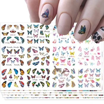 

12 Designs autumn Leaf Nail Sticker Set squirrel butterfly Pine cones Hedgehog Tree Mixed Pattern Water Transfer Decals Tattoos