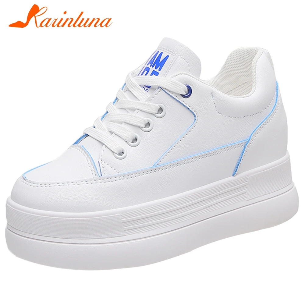 

KARINLUNA New On Sale Ladies 2020 Casual Party Soft Flats Fashion Mixed Colors Lace Up Flats Women Flat Platform Shoes Woman