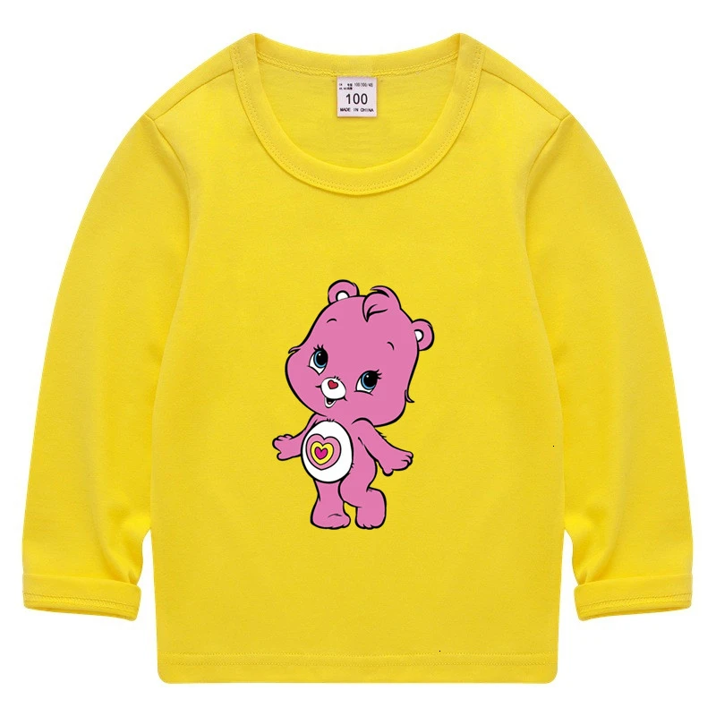 as picture Care Bears/летние топы с круглым вырезом для мальчиков и девочек, смешная цветная футболка с длинными рукавами Детская футболка с рисунком для малышей - Цвет: as picture