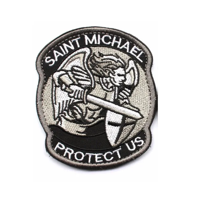 A Saint Michael Вышитые военные нашивки полоса тактические заплатки для рюкзак для одежды нарукавная повязка полосы с крюком и петлей - Цвет: A Saint Michael