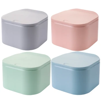 

LEYIJIA Desktop Press Type Elastic Cover Nordic Small Trash Can Small Covered Lazy Living Room Table Mini Desk