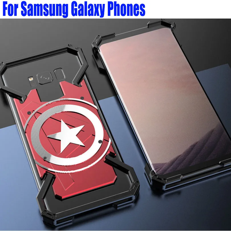 Модный крутой Алюминиевый металлический чехол с капитаном США для Galaxy Note 9 8 S10 S9