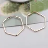 3 Colors Punk Style Geometric Hexagon Hoop Earrings For Women Statement Jewelry Fashion Metal Alloy Rose Gold Earring Brincos ► Photo 3/6