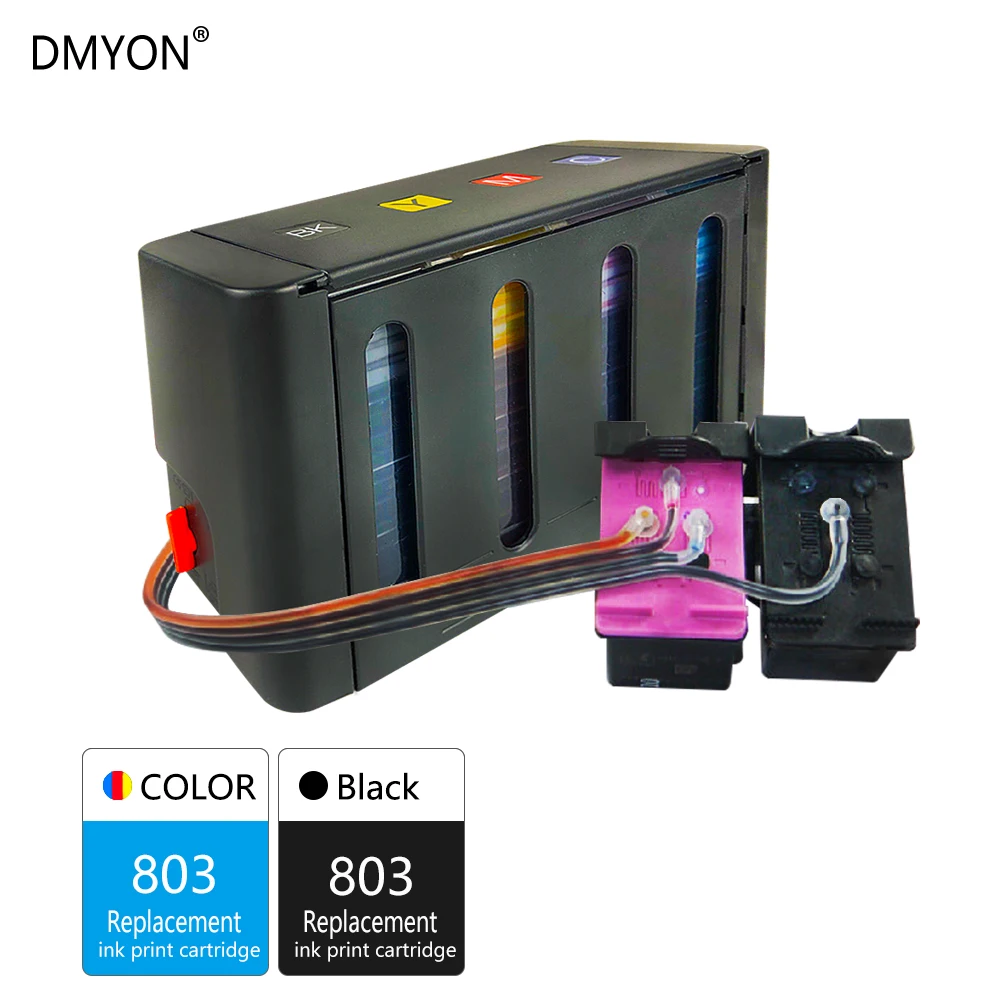 

DMYON Compatible for HP 803 Continuous Ink Supply System Deskjet 1112 2130 2132 3630 3632 3830 4650 4652 4652 4516 4512 Printer