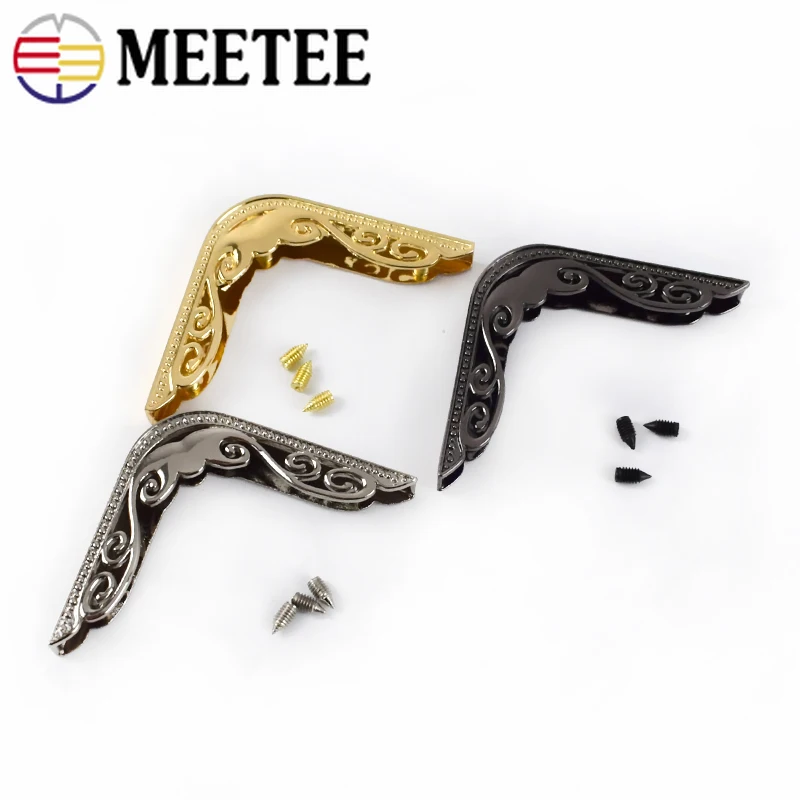 Meetee 4/10 шт. уголок винт для Сумки из натуральной кожи защиты кромок металлические