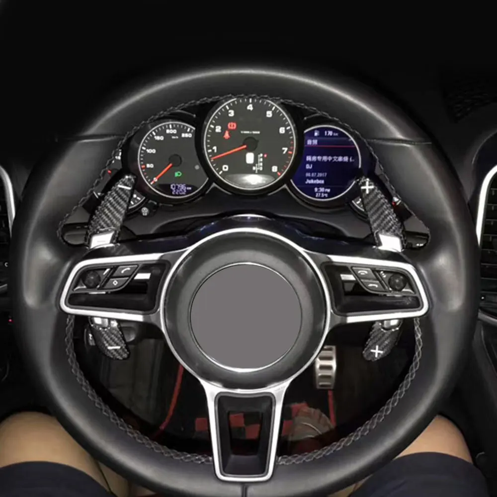 Для Porsche Macan Cayenne Panamera руль переключения передач Расширение Настоящее углеродное волокно автомобиля сдвиг накладка весло DSG