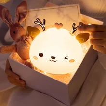 

LED Night Lamp Touch Sensor Silicone Animal Light Colorful Child Holiday Gift Led Lights Bedroom Desktop Decor Lamp Neon Light