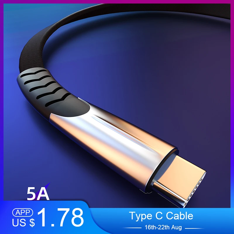USB C type C кабель Плетеный нейлон Быстрая зарядка для huawei P10 P20 Lite Pro 5A Быстрая зарядка кабель для samsung galaxy s9 s8 plus