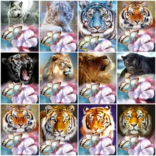 AZQSD Paint By Numbers For Adults Wolf Tiger Flower Canvas Art Frameless Painting By Numbers Animal Handpainted Wall Decor Gift