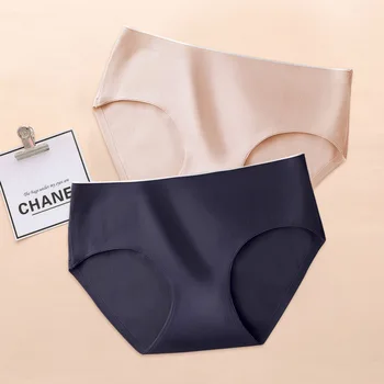 

New Women Seamless Panties Cotton Briefs Soft Comfort Underwear Solid Underpants Mid Waist Pants Lingerie Breathable Thong