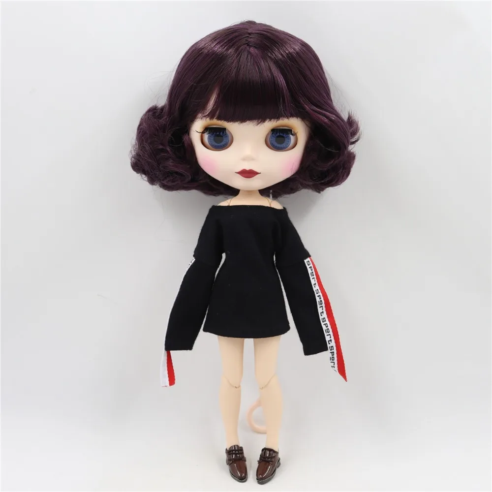 Jordan – Premium Custom Neo Blythe Doll with Purple Hair, White Skin & Matte Cute Face 1