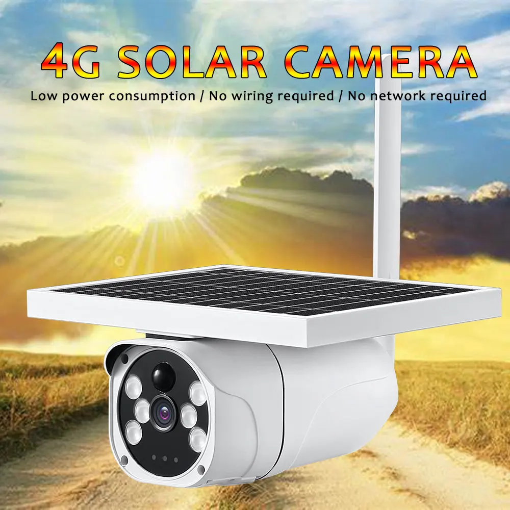 Outdoor HD Mobile GSM 3G 4G LTE Enabled Solar Powered Security Camera