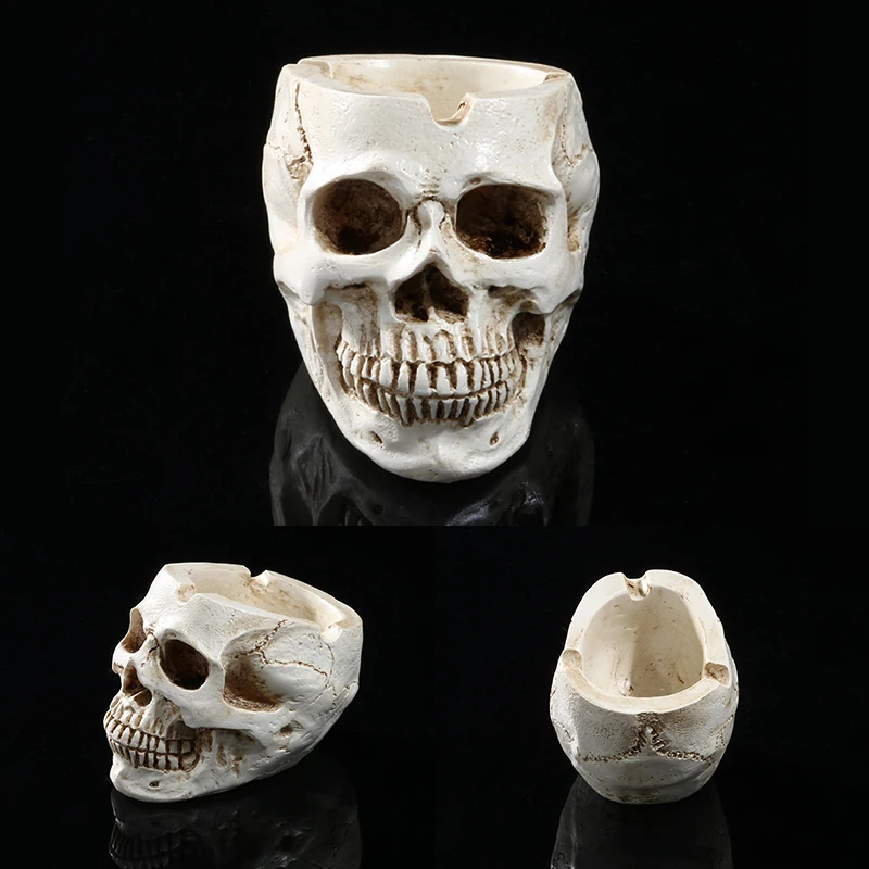 Human Skull Ashtray Cool Creative Halloween Home Office Bar Decor Ashtrays