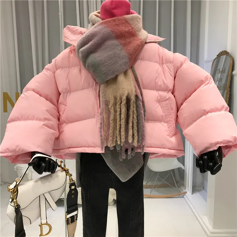 Зимние плотные куртки Abrigos Mujer Invierno Ropa De Invierno Para Mujer, Зимние Женские однотонные пальто с широкой талией в Корейском стиле