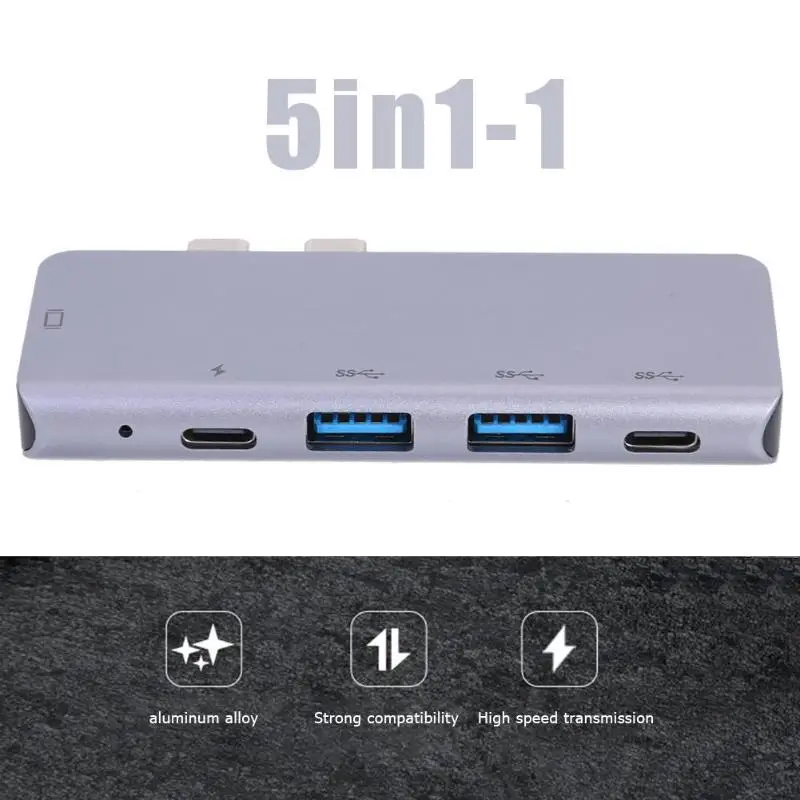 5 портов usb type C HUB USB-C до 4K 30Hz HDMI usb type-C адаптер Встроенная версия 5 в 1 компьютер ПК ноутбук сплиттер алюминиевый сплав