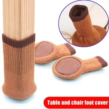 

Chair Leg Socks High Elastic Non-Slip Knitted Furniture Pads Chair Leg Feet Socks Covers Floor Protector FAS6