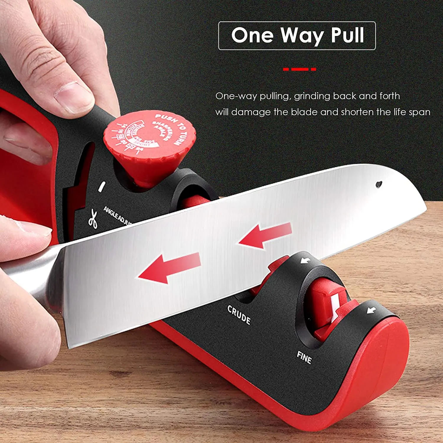 Clerance! 4-in-1, 3-Stage Best Knife Sharpener for Hunting, Heavy Duty  Diamond Blade Really Works for Ceramic, Steel Knives and Scissors 