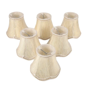 

Set of 6 Chandelier Shades ONLY for Candle Bulbs Clip-On Fitter Lamp Shades