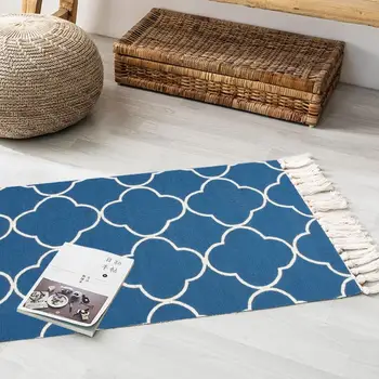 

2020 New Carpet Vintage Bohemian lattice Bedside Floor Mat Living Room Bedroom Machine washable Home textiles product Decor