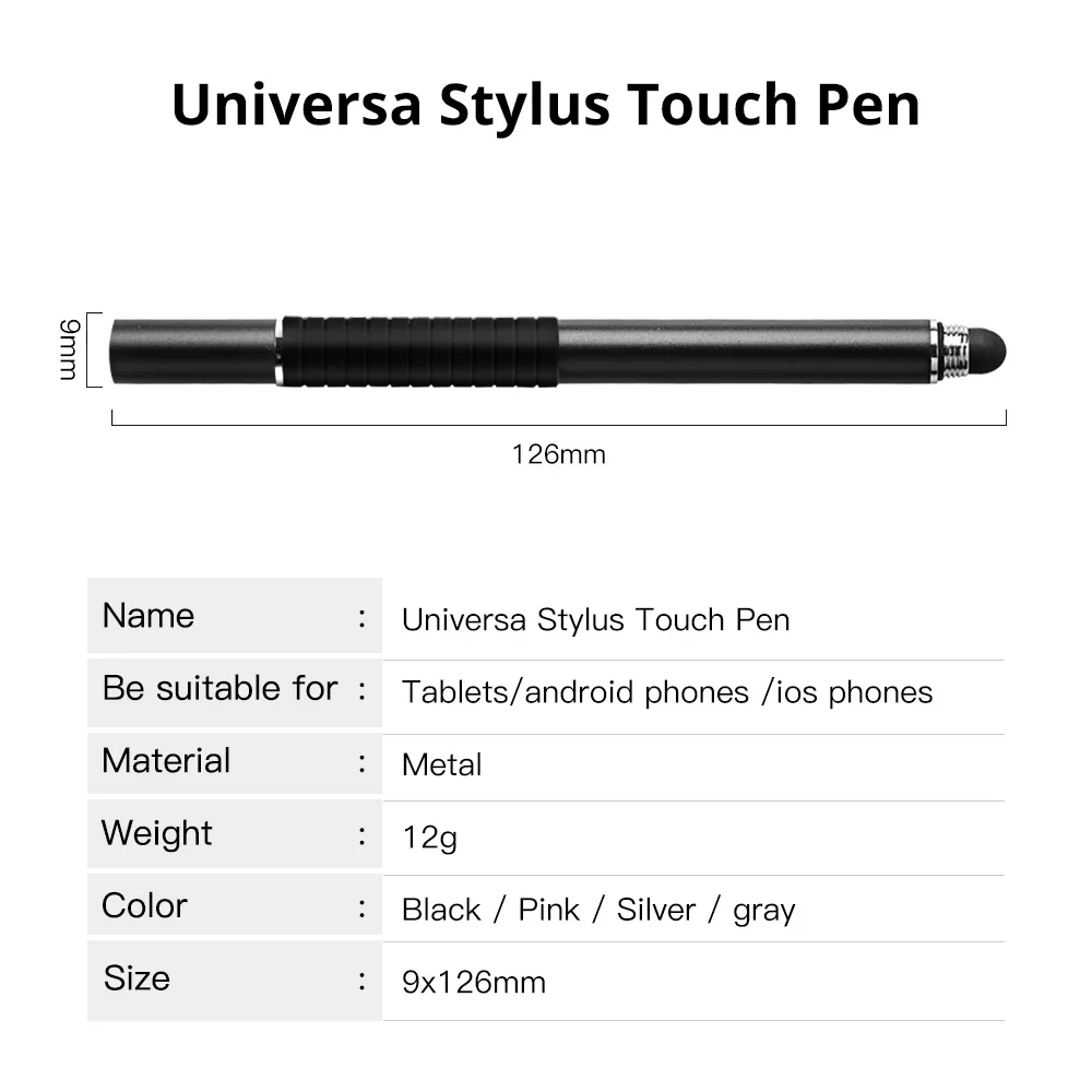 2 In 1 Stylus For Smartphone Tablet Thick Thin Drawing Capacitive Pencil Universal Android Mobile Screen Metal Note Touch Pen