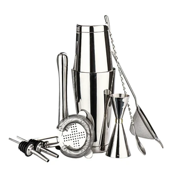 

Bartender Mojito Kit-Stainless Steel Bartender Tools with Mixing Glass,Bar Spoon,Muddler,Strainer Cocktail Shaker Set