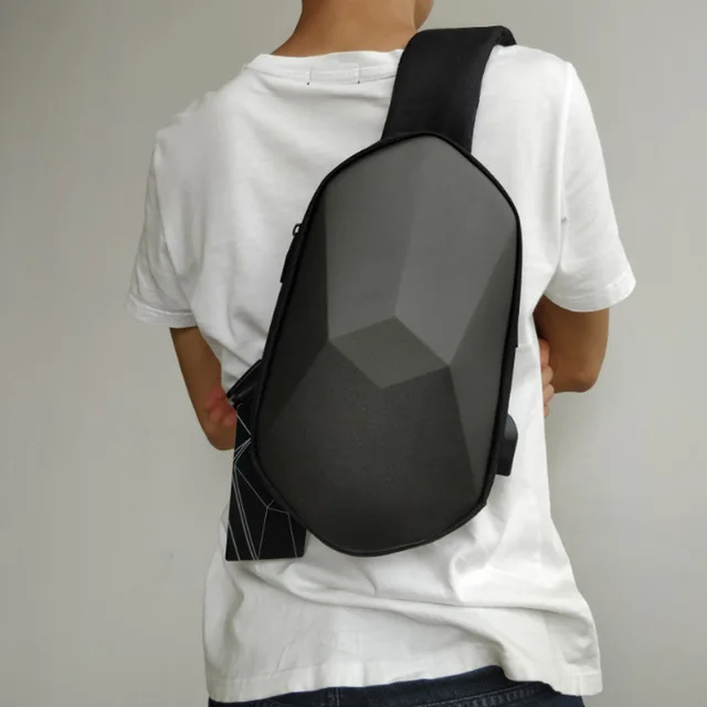 5 цветов Xiaomi Tajezzo Beaborn PU Рюкзак USB сумка водонепроницаемый красочный досуг спорт нагрудный пакет сумки для мужчин путешествия Кемпинг - Цвет: grey