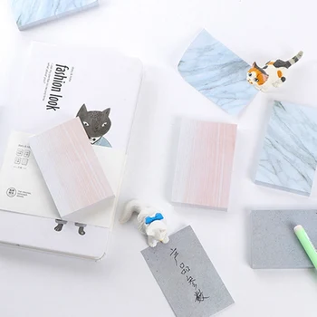 

Creative Stone Texture Memo Sticker Cute Rectangle Marble Note paper Sticky Note Office Planner Self-Adhesive Kawaii Stationery