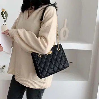 

Hot Sale Solid Women Shopping Totes Leisure PU Leather Shoulder Messenger Bag Casual Classics Chain Handbag Tote Bags