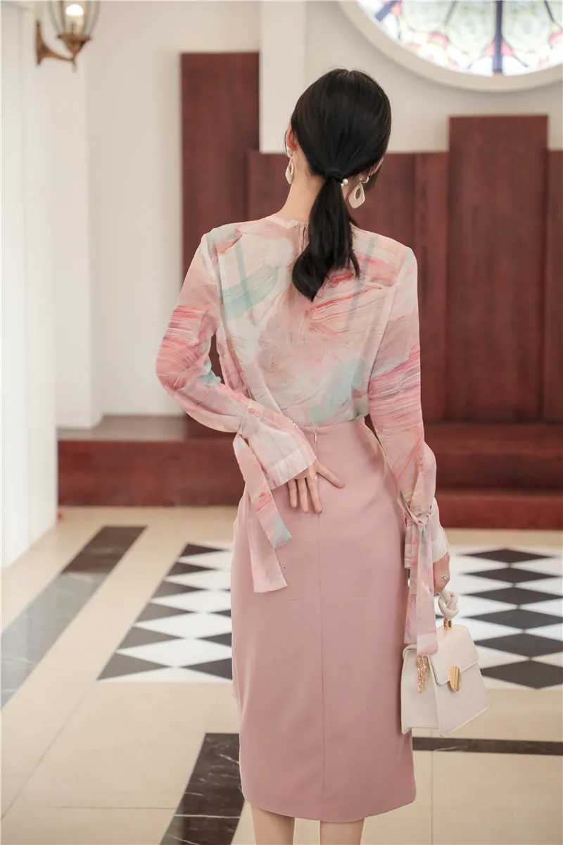 Autumn And Winter New Products Fashion Retro Long Section Over The Knee Side Slit High Waist Skirt D269