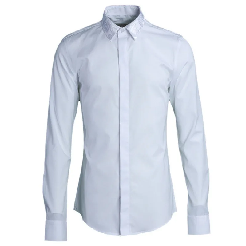 

Primary Color Abstract Square Collar Embroidery Male Shirt Brand Shirt Male Cloth Element Middle Guofeng Men's Wear