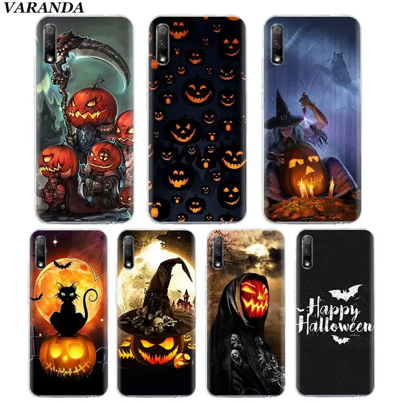 

Skull Pumpkin Spooky Halloween Soft Cases for Honor 8X 9X Pro 20 Lite V20 Huawei P30 P20 Mate 20 Pro Silicone Shell Coque