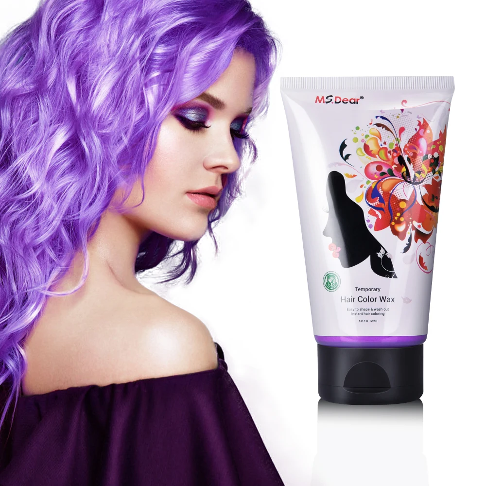 Purple Hair Wax Краска для волос восковая Временная Краска для волос для укладки цвета крем мгновенная бабушка серая краска для волос грязевая моющаяся прическа цвета для вечерние - Цвет: Purple Hair Wax