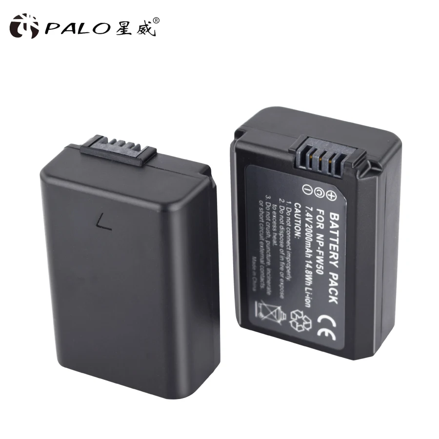 

NP-FW50 NP FW50 NPFW50 Camera Battery 7.4V 2000mAh for Sony Alpha a6500 a6300 a6000 USB Dual fast charger for NP FW50