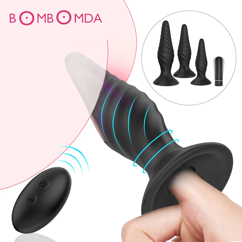 9 Speed Remote Control Anal Vibrator Sex Toy For Men Prostate Massager Finger Vibrator 4 Pcs Butt Plug Anal Bead For MasturbatorVibrators