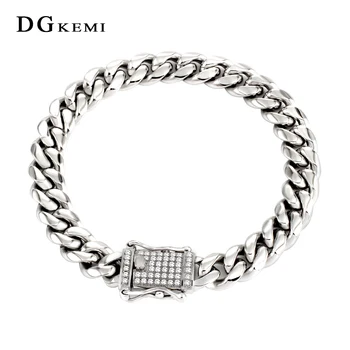 

Vintage Punk Stainless Steel Silver color Bracelets Mens Cuban Link Chain male Accessories chains bracelet Jewelry wholesale